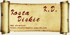 Kosta Diskić vizit kartica